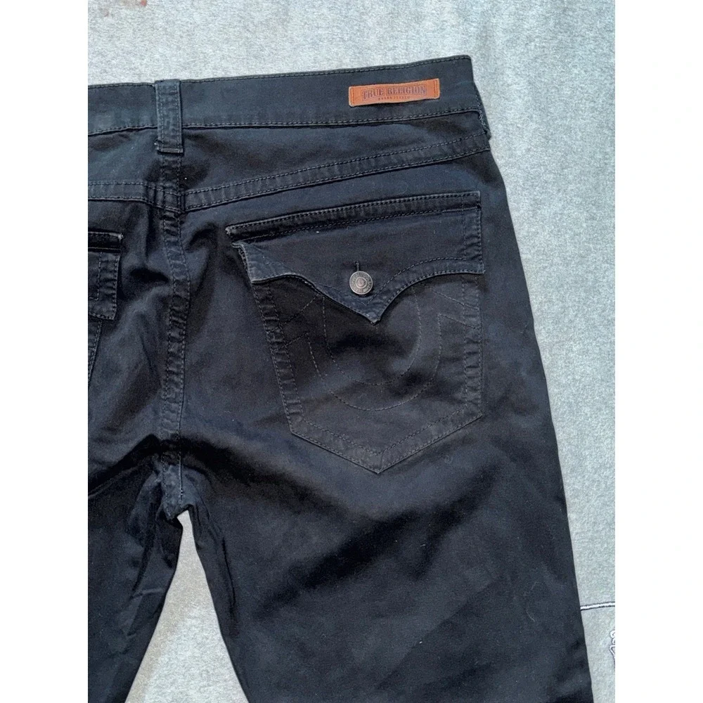 True Religion Jeans Men's Black Denim Straight Leg Stretch Sz 40